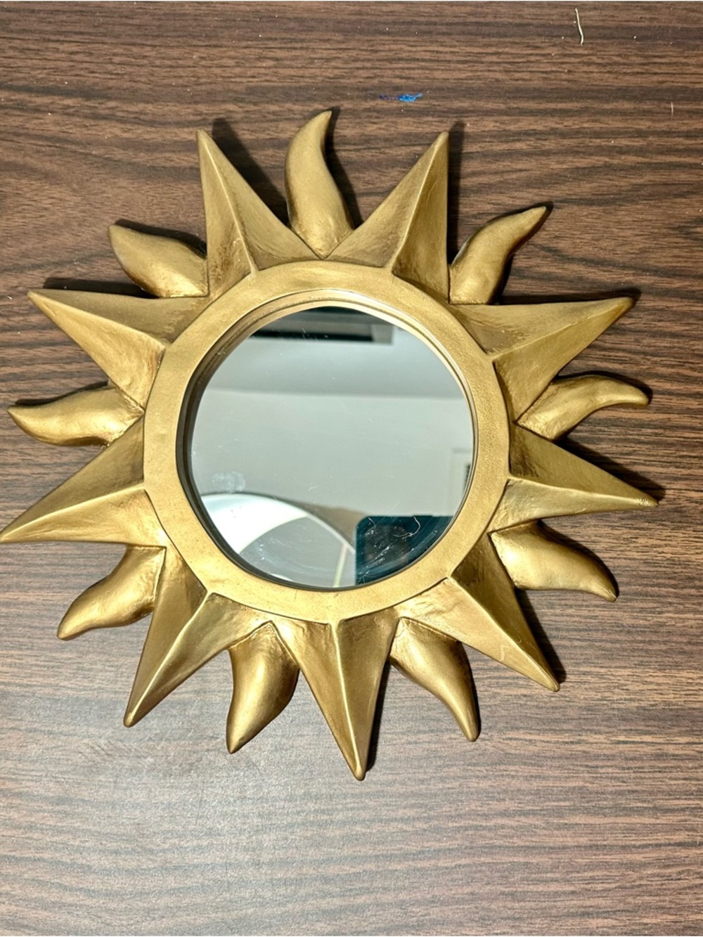 Vintage Gold Sunburst Wall Mirror - Decorative Home Wall Decor - Picture 3 of 8
